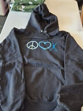 Champion Black Hoodie with White Tag and Multicolor Logo